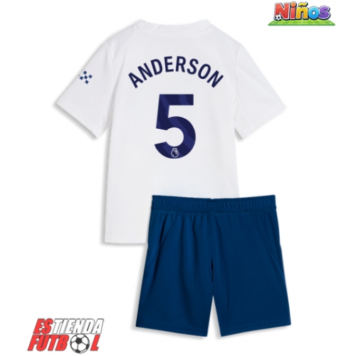 Manchester City Elliot Anderson #5 Tercera Equipación Niños 2026-27 Manga Corta (+ Pantalones cortos)